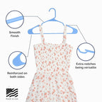 Plastic Hangers 50 Pack - Space Saving Clothes Hangers, Made in USA, Durable & Strong Plastic Shirt & Coat Hanger with Notches & Shoulder Grooves, Non-Slip Clothing Hangers | Victory Blue