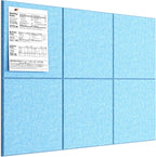 MaxGear Large Cork Board for Wall 36" x 24", Blue Bulletin Board, 6 Pack Felt Wall Tiles with Pushpins, Cork Boards for Office Push Pin Board Tack Board Felt Board