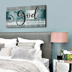 Christian Wall Decor Bible Verse Wall Art Give It to God and Go to Sleep Bedroom Pictures Faith Quote Canvas Painting Teal Religious Scripture Poster Dandelion Artwork Living Room Decorations 20x40"
