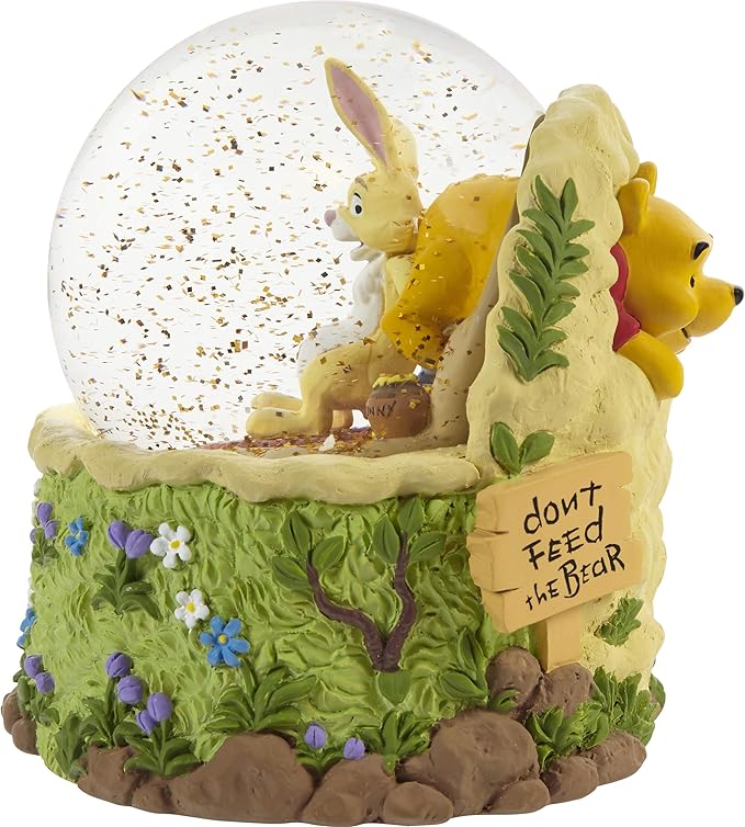 Precious Moments Disney Winnie The Pooh Bear 203704 Resin/Glass Musical Snow Globe - Don't Feed The Bear