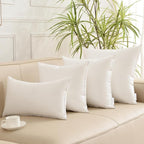 Oubonun 16x16 Outdoor Pillow Inserts (Pack of 2) - Square Waterproof Throw Pillow - Decorative Throw Pillows Insert for Couch Sofa Bed Patio Furniture - White Pillows