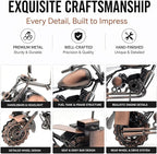 Motorcycle Gifts for Men & Women Riders, 11.8" Handmade Metal Motorcycle Model, Vintage Figurine & Desk Decor for Man Cave, Garage, Office & Home