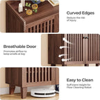 IRONCK Shoe Cabinet with Slatted Doors, 6-Tier Shoe Storage Cabinet with Adjustable Shelves, Wooden Shoe Rack Organizer for Entryway, Hallway, Closet, Living Room, Walnut