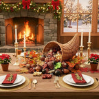 Soaoo 30 Pcs Acorn Hanging Ornaments for Winter Tree Maple Leaves Plastic Hanging Pendant Small Winter Decorations for Home Table Fireplace Party Decor(Matte Style)