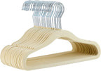 Amazon Basics Kids Velvet, Non-Slip Clothes Hangers (Baby/Toddler), 11.6 inches (for Baby Clothes), Pack of 30, Beige