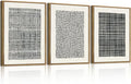 BINCUE Abstract Geometric Line Wall Art Minimalist Artwork Modern Neutral Wall Decor Framed Black Wall Artwork Black Abstract Art Prints Neutral Paintings for Living Room Bedroom Office Bathroom 12" Lx16 W Set of 3