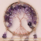 Pretty Jolly Small Tree of Life Crystal Stone Dream Catchers Purple Feathers Mini Dreamcatchers for Cars Rear View Mirror Hanging Decoration Good Luck Travel Charm Bedroom Ornaments for Women Girls