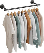 OROPY Industrial Pipe Clothing Rack, Wall Mounted Clothes Rack, Closet Rods For Hanging Clothes, 33" Multi-purpose Hanging Rod for Laundry Room, Bedroom and Closet Storage