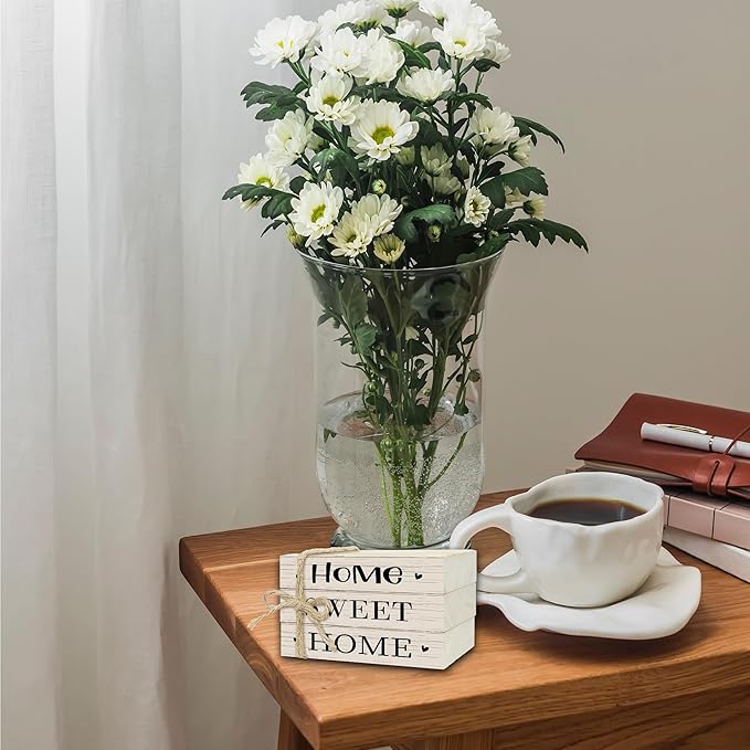 Mini Decorative Books For Home Decor, Small Wood Book Stack For Table Decor, Home Sweet Home decoration Books For Living Room Bookshelf, Farmhouse Stacked Books decoration（L52)