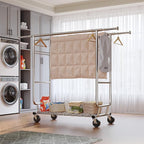 Raybee Clothes Rack Load 630LBS, Heavy Duty Clothes Rack, Rolling Clothing Racks for Hanging Clothes with Wheels, Adjustable & Commercial Garment Rack, 22" D x 75" W x 68" H