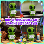 MAMAGIFTREE Fathers Day Funny Gift for Dad from Daughter Son with Message Card - Unique Dads Birthday Gifts for Husband from Wife Kids - Father’s Day Crochet Alien Handmade Decoration