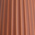 Bloomingville Round Stoneware Fluted Vase with Embossed Lines, Matte Terracotta