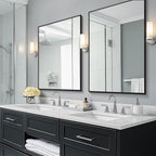TRAHOME Bathroom Vanity Mirror for Wall, 2 Pack 36" x 24" Metal Framed Rectangular Bathroom Wall Mirror for Over Sink, HD Shatterproof Glass, Hangs Horizontally or Vertically(Black)