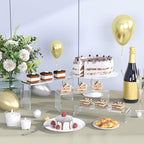 Goabroa 12 Pcs Clear Display Shelf, 3 Tiers 4mm Thick Transparent Display Stand Ideal for Collectibles Stand, Party Cake Dessert Holder, Floating Visual Lego Display Riser