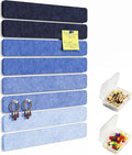 Cork Board for Walls - 8 Pack Felt Pin Board Bar Strips - Self-Adhesive Lightweight Bulletin Board - Cork Board for Office with 40 Push Pins No Damage for Wall