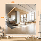 Hasipu Home Gym Mirror, 79"x36" Each, 2-Pack Frameless Wall Mounted Mirrors with Glass Clamps & 1 Aluminum Rail, Large Body Mirror for Home Gym, Yoga Studio, Bedroom, Silver Tempered Glass