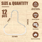 Zonon 12 Pcs Scarf Hangers Metal Belt Hat Ring Hanger with Grip Coating, Scarf Organizer Storage Holders for Ties Scarves Belts Tank Tops Hat Hooks (White)