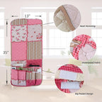 Armchair Caddy for Couch Remote Control Holder Non-slip Sofa Armset Organizer Caddy Storage for Recliner Couch 5 Pocket for Cell Phone Magazine 35"x13" Pink Vintage 1 Piece