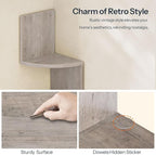 HOOBRO Corner Shelf Wall-Mounted, Set of 2 Floating Corner Shelves for Wall, 5-Tier Corner Bookshelves for Living Room, Bedroom, Bathroom, Home Office, Greige BG26BJP201