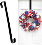 HOOSUN 4th of July Decorations Wreath Hangers for Front Door,14" Patriotic Wreath Hook Holder Over The Door Hooks Hanger,Metal Garland Hangers Hook for Patriotic Independence Christmas Porch Decor