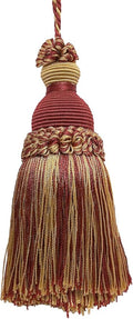 DÉCOPRO Decorative 5 inch Key Tassel Burgundy Red Gold Imperial II Collection Style# IKTJ Color: Burgundy Gold - 1253