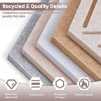 12'' Large Hexagon Cork Board Tiles – 10 Pack Adhesive Frameless Bulletin Board for Office & Home Wall Decor, Vision Board with 35 Push Pins, Decorative Pin Board for Photos & DIY