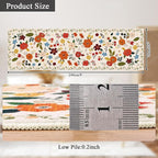 U'Artlines 2'6" x 8' Boho Runner Rug for Hallways Kitchen Colorful Floral Soft Non Slip Washable Floor Carpet Runners for Entryway Laundry Room Bathroom Beige