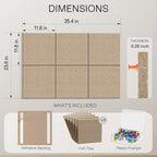 MaxGear Large Cork Board for Wall 36" x 24", Tan Bulletin Board, 6 Pack Felt Wall Tiles with Pushpins, Cork Boards for Office Pin Board Tack Board Cork Boards