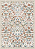 Moynesa Floral 5x7 Area Rugs, Machine Washable Rugs for Bedroom, Non Slip Boho Rugs for Living Room, Large Flower Stain Resistant Floor Carpet for Dining Room Home Office, Beige