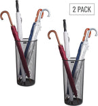 Mind Reader Umbrella Stand, Multi-Purpose Storage Organizers for Office and Entryway, Metal Mesh, Set of 2, Black