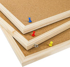 Lyellfe 4 Pack Cork Bulletin Boards, 15.7 x 12 Inch Thick Cork Tiles with Frame Push Pin Hanging Rope, Double Side Rectangle Message Notice Board for Office School Home Decor