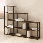 Furinno Turn-N-Tube Book Shelf, 4-Tier Bookshelf, Bookcase with Multipurpose Compact Display Rack, 11.6 x 23.6 x 43.2, for Living Room, Bedroom, Home Office, Walnut/Brown