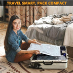 SUOCO Travel Vacuum Bags for Luggage and Backpack, 6 Combo (3L/3M) Reusable Compression Bags with Wireless Electric Pump, Packing Seal Space Saver Storage for Clothing, Carry on Suitcase