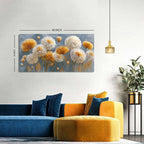 Abstract White Flower Wall Art Golden Floral Pictures Wall Decor Neutral Flowers Canvas Painting Boho Blossom Posters Print Nature Botanical Artwork Bedroom Living Room Office Home Decoration 24x48