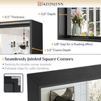 Keonjinn 42 x 36 Inch Black Framed Mirror, Bathroom Vanity Mirror for Wall, Metal Framed Rectangle Bathroom Mirrors, Large Modern Farmhouse Matte Black Mirrors for Over Sink(Horizontal/Vertical)