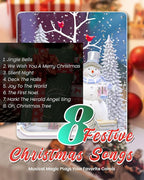 Large Christmas Snowman Snow Globe Light up Lantern with 8 Songs, 9.84" White Christmas Snow Globes for Kids Adults, 6H Timer & Dual Power, Snowglobes Christmas Decorations Indoor Silver Blue Snowman
