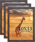 10x13 Picture Frame Set of 3,Wooden Frame walnut 10x13 Wall Gallery Poster Photo frame with Durable Shatter Resistant Plexiglass for Wall Mounting best gift