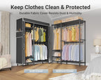 VIPEK V2C Heavy Duty Clothes Rack with Upgraded Polyester Cover, Metal Portable Closet with Adjustable Shelves & Hanging Rods, Freestanding Wardrobe Closet for Bedroom, Max Load 700LBS