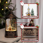 Christmas Snow Globe Lantern, Glitter Lighted Church Snow Globe with Music,Musical Christmas Decorations USB and Battery Operated, Christmas Decor