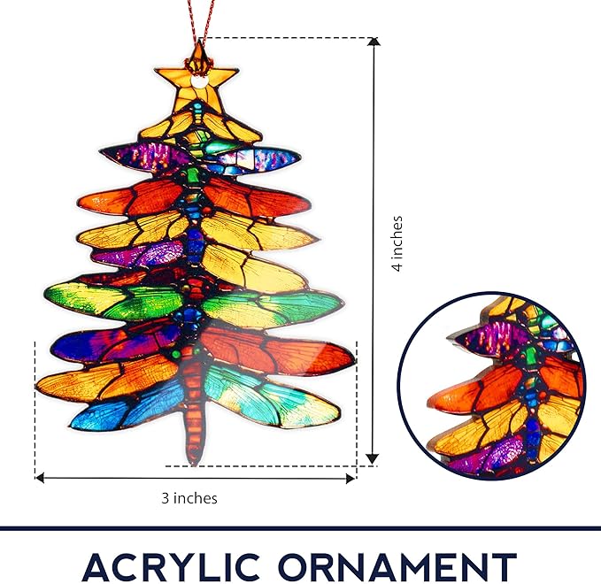 Dragonfly Gifts for Women Friends, Mom Gifts, Dragonfly Ornament for Christmas Tree Decoration, Symbol of Love, Hope & Transformation, Dragonflies Suncatcher Decor, Birthday Gift for Mom