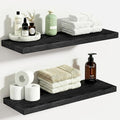 Vivelove 24 Inches Floating Shelves Wall Mounted, 10" Deep Wall Shelves for Bedroom, Bathroom, Living Room, Kitchen, Office, Home Decor, Modern Shelf, Set of 2, Black, 24x10.2x1.5