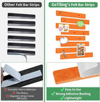Cork Board for Walls - 8 Pack Felt Pin Board Bar Strips - Self-Adhesive Lightweight Bulletin Board - Cork Board for Office with 40 Push Pins No Damage for Wall (Orange Red)