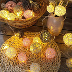 Patelai 36 Pcs Wicker Rattan Balls Decorative Balls for Vase Centerpiece Bowls Orbs Filler for Home Decor,4 Sizes(White, Pink, Light Grey, Dark Grey,2.4'',2'',1.6'',1.2'')
