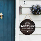 Wall Pediments Shoes Off Sign,Shoes Off Sign for Front Door,Since Little Fingers Touch Our Floor Door Sign,Please Take Your Shoes Off Sign,9.8x9.8 Inches（05）