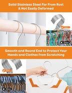 Baby Hangers, 50 Pack Stainless Steel 12.6 Inch Heavy Duty Non-Slip Space Saving Coat Hangers for Kids Children Toddler Clothes