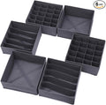 DIOMMELL 6 Pack Foldable Cloth Storage Box Closet Dresser Drawer Organizer Fabric Baskets Bins Containers Divider for Clothes Underwear Bras Socks Lingerie Clothing, Dark Grey 22-2000