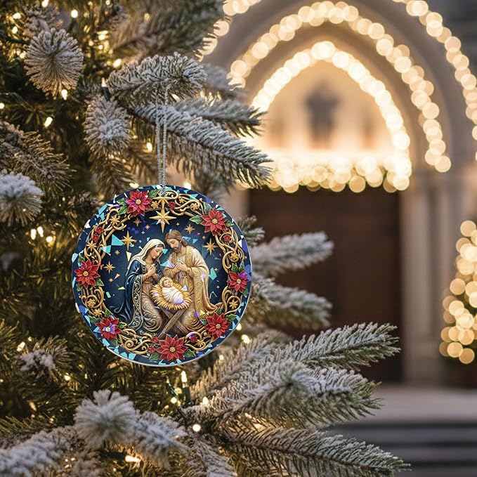 Nativity Christmas Ornament 2025 - Christian Christmas Ornaments – Religious Oranament – Christmas Tree Ornament – Religious Holiday Keepsake Gift