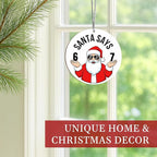 Jabihome Christmas Ornaments 2025, Exchange for Women, Men, Collectible Dated Year Ornaments for Tree, Unique Acrylic Suncatcher, Printed Stained Glass Effect Decor (Santa White)