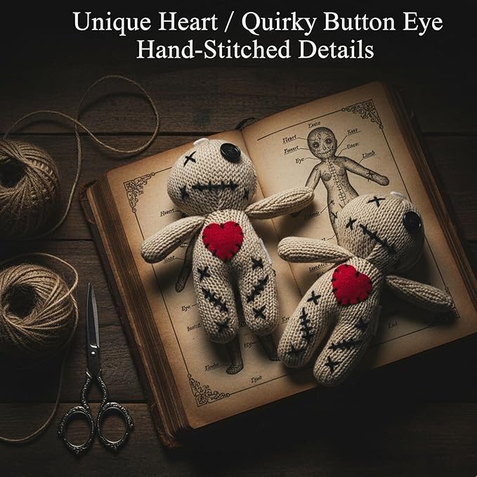 Voodoo Doll with 18 Pins, Creepy Horror Plush Stress Relief Halloween Decoration & Funny Gag Gift for Friends, Office & Party for Adult