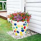 Homsunny Artificial Fake Flowers Plants for Outdoors, 12 Bundles Multicolor Fake Silk Daisy Flowers with Ferns Spring Summer Decor, UV Resisitant Faux Mums for Outside Planter Pot Front Porch Yard